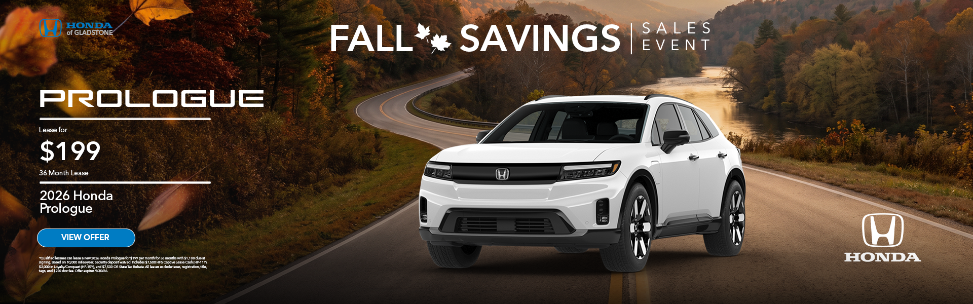 Fall Savings Sales Event 2026 Honda Prologue